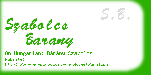 szabolcs barany business card